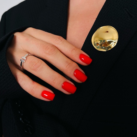 New Stylish Brooch Pin Metal Round Charm Unisex Gold - Picture 3 of 6